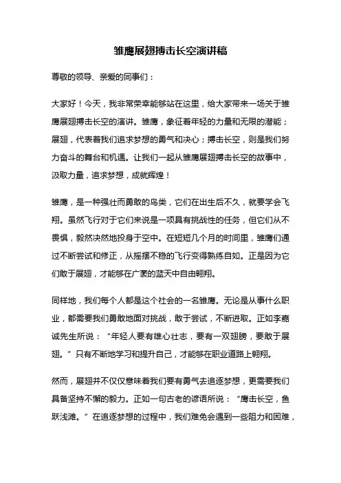 雏鹰展翅搏击长空演讲稿