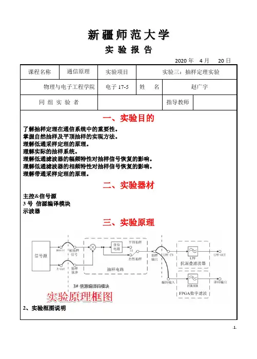 信号与系统通信原理抽样定理实验报告