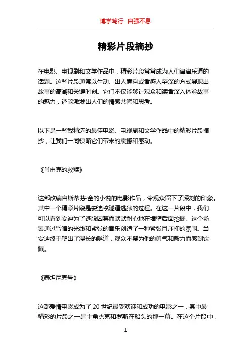 精彩片段摘抄
