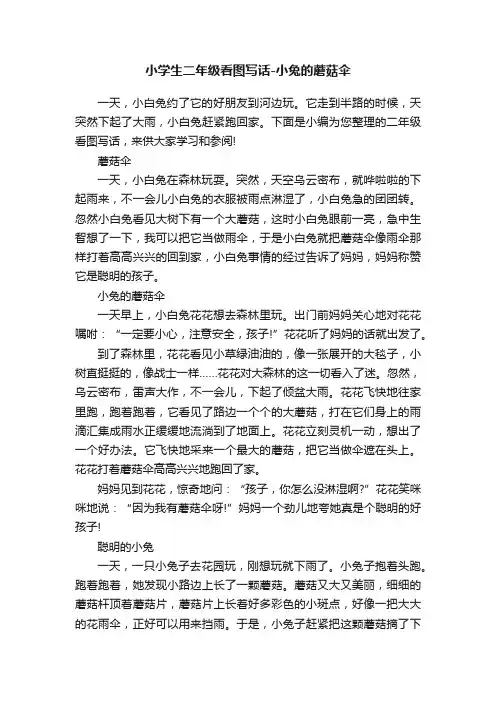 小学生二年级看图写话-小兔的蘑菇伞