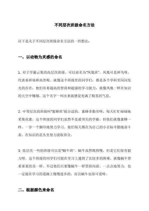 不同层次班级命名方法