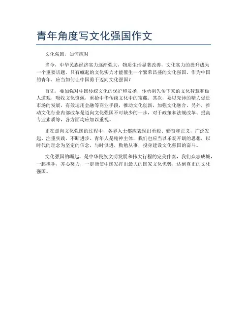 青年角度写文化强国作文