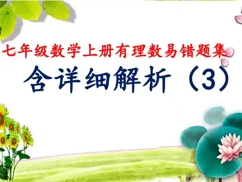 七年级数学上册有理数易错题集含详细解析三