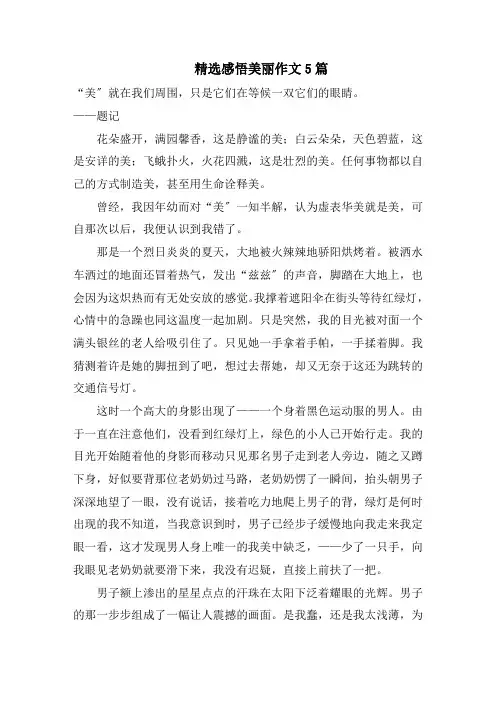 精选感悟美丽作文5篇精选范文