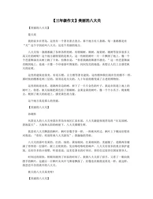 【三年级作文】美丽的八大关