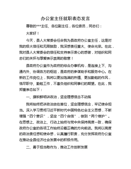 办公室主任就职表态发言