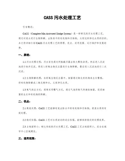 CASS污水处理工艺