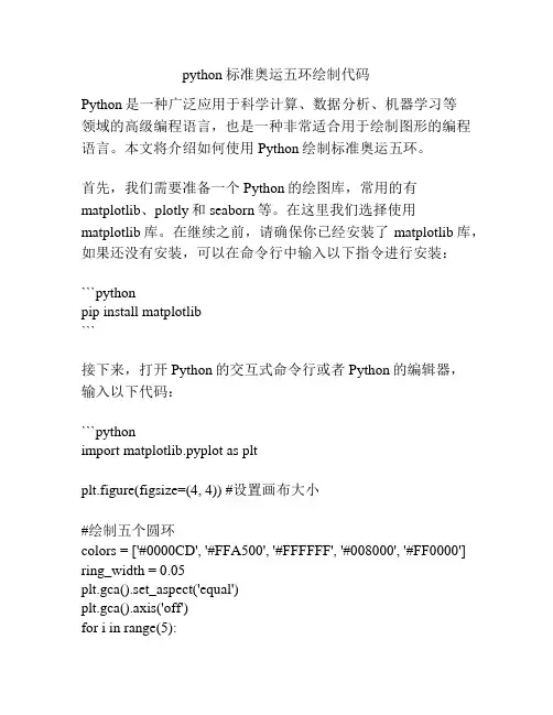python标准奥运五环绘制代码