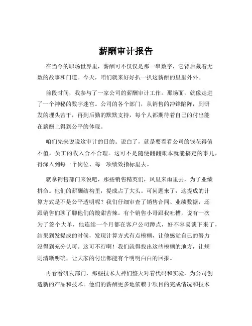 薪酬审计报告