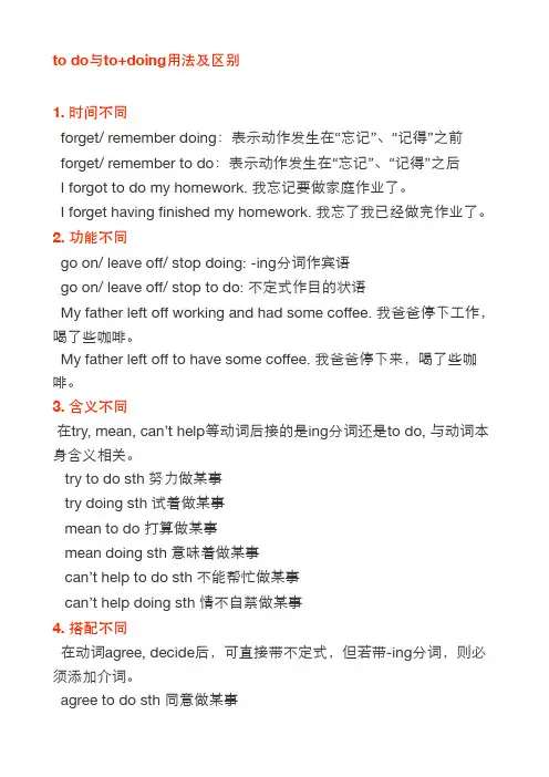 to do与to+doing用法及区别 