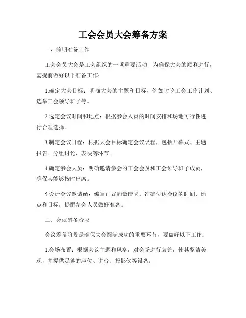 工会会员大会筹备方案
