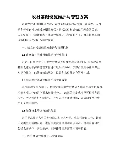农村基础设施维护与管理方案