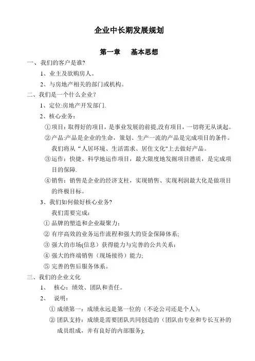 企业中长期发展规划