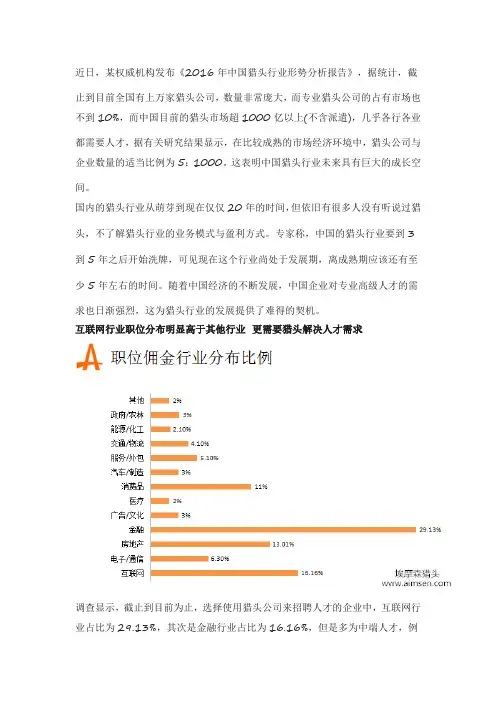 2016年中国猎头行业分析报告