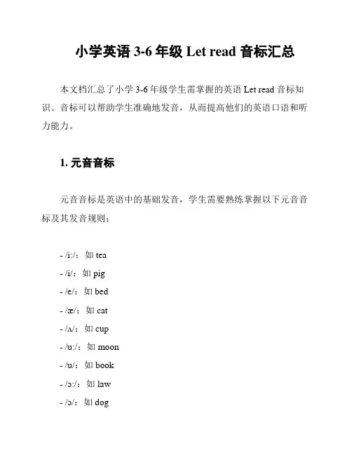 小学英语3-6年级Let read 音标汇总