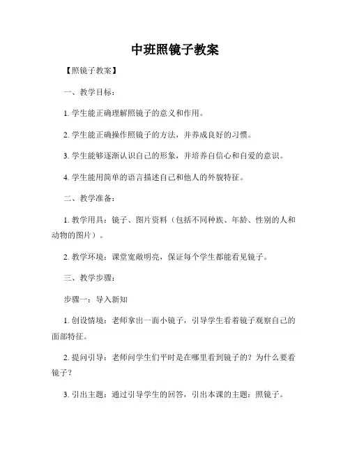 中班照镜子教案