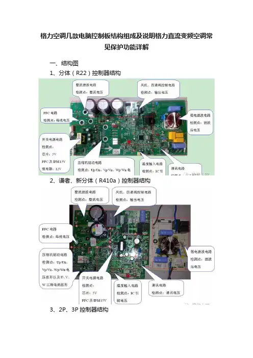 格力空调几款电脑控制板结构组成及说明格力直流变频空调常见保护功能详解
