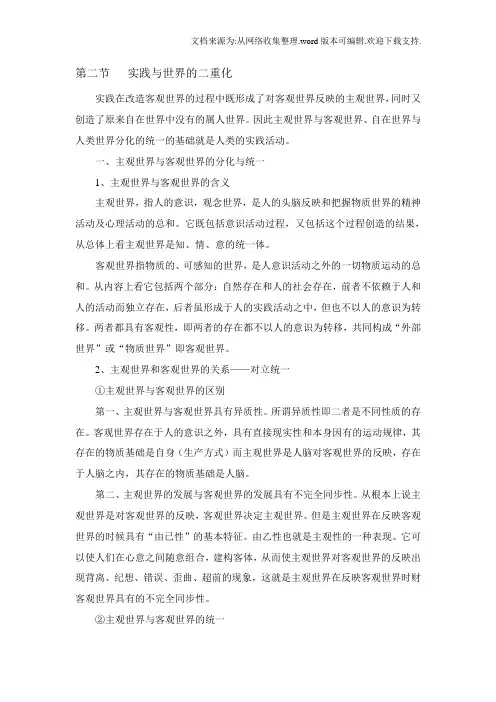 实践与世界的二重化