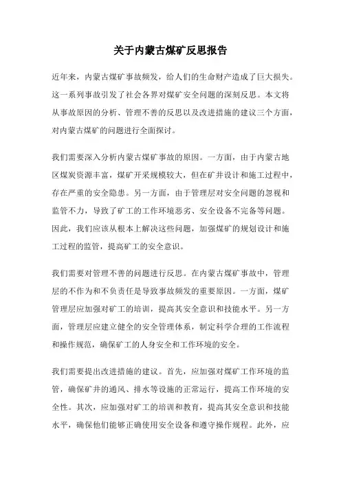 关于内蒙古煤矿反思报告