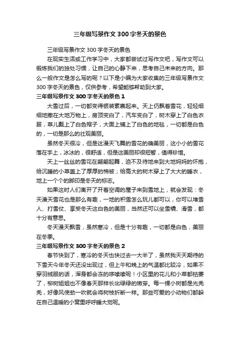 三年级写景作文300字冬天的景色