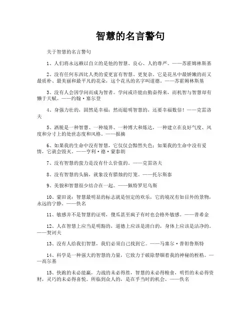 智慧的名言警句