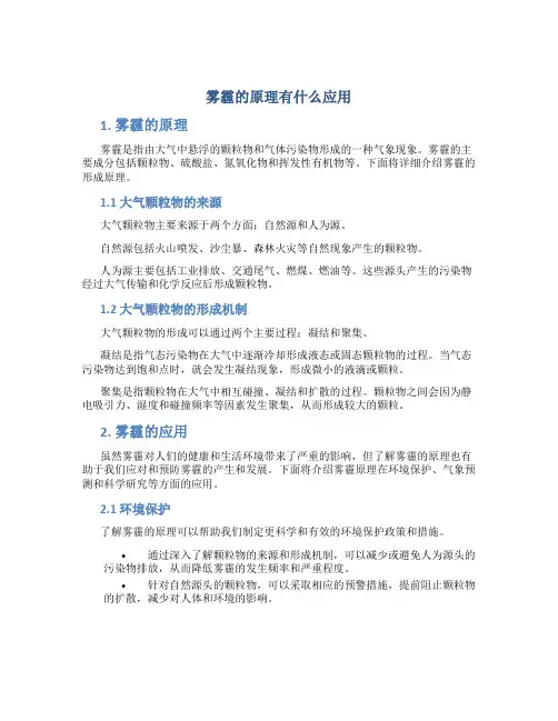 雾霾的原理有什么应用
