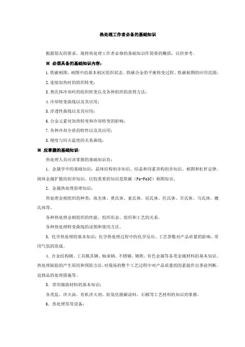 热处理工作者必备的基础知识