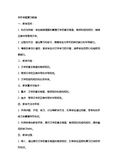 字形专题复习教案