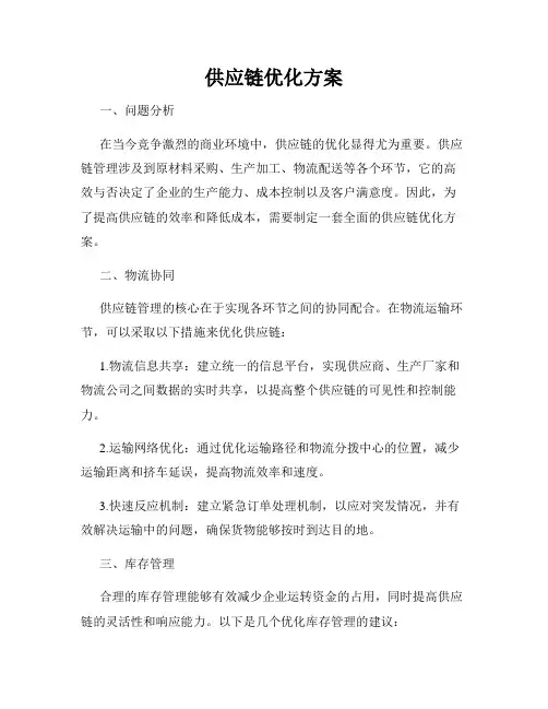 供应链优化方案