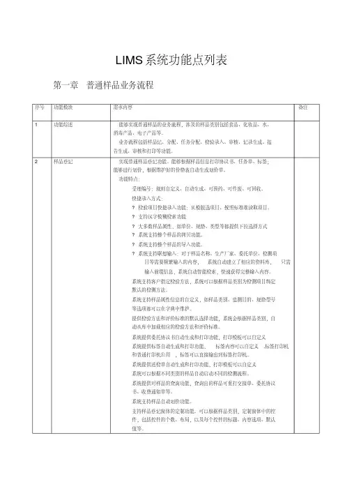 lims软件系统功能介绍