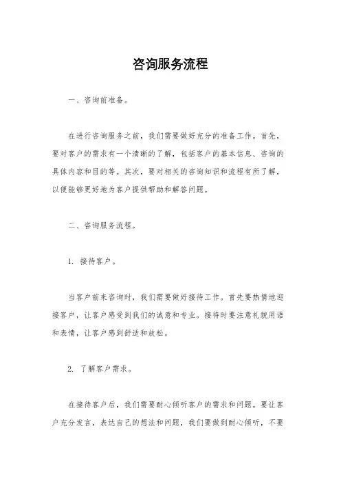 咨询服务流程