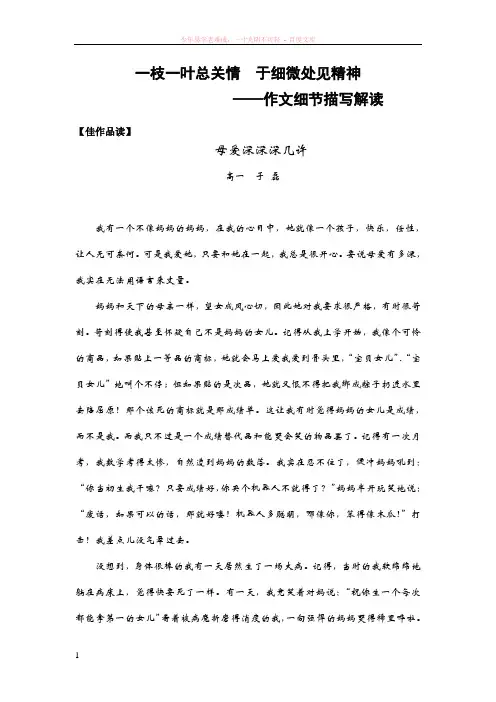 一枝一叶总关情于细微处见精神