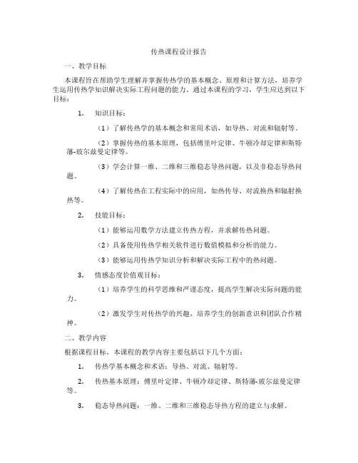 传热课程设计报告