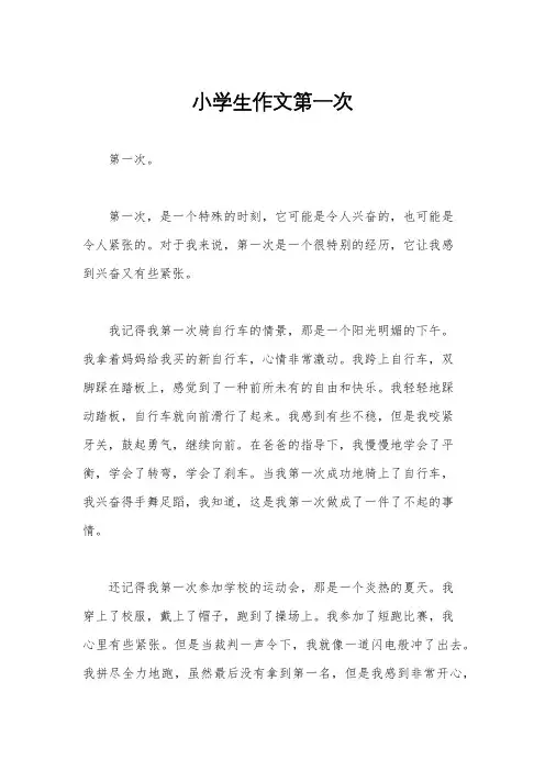 小学生作文第一次