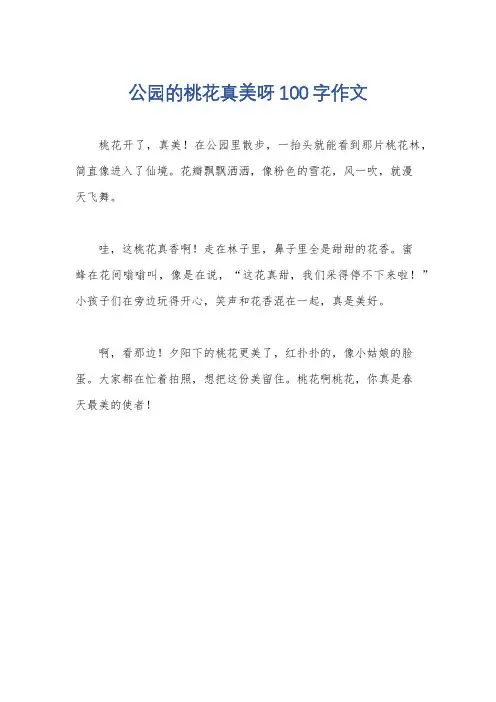 公园的桃花真美呀100字作文