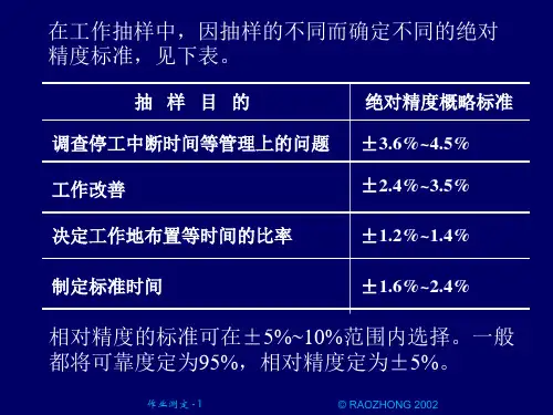 作业测定相关资料
