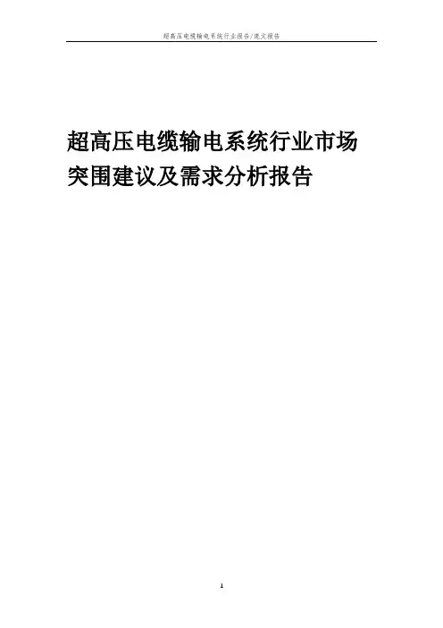 2023年超高压电缆输电系统行业市场突围建议及需求分析报告