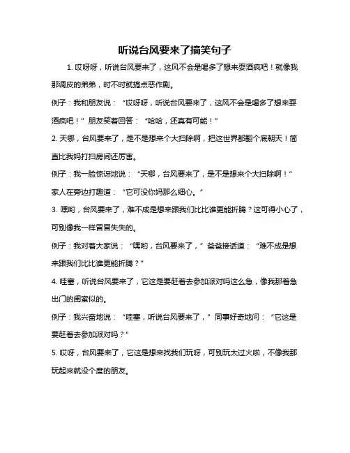 听说台风要来了搞笑句子