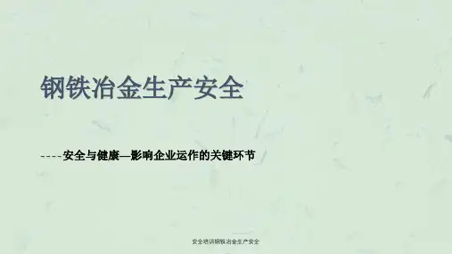 安全培训钢铁冶金生产安全课件