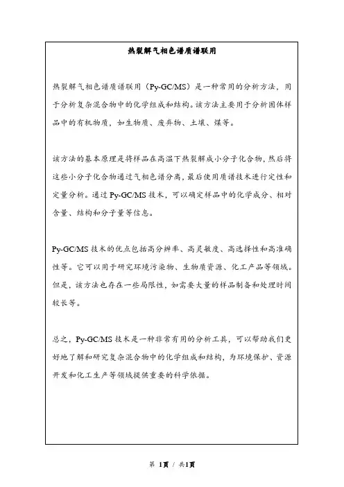 热裂解气相色谱质谱联用