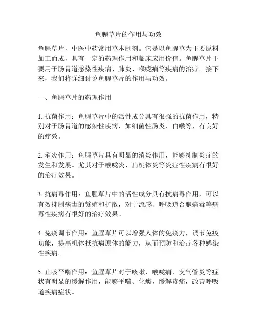 鱼腥草片的作用与功效