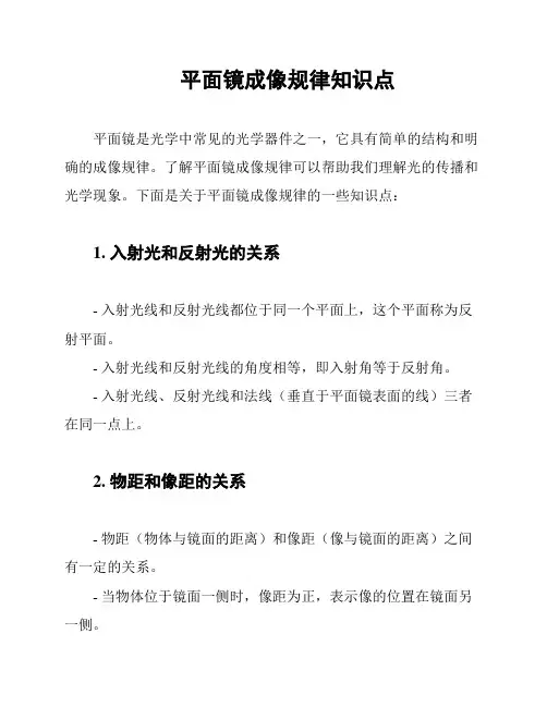 平面镜成像规律知识点