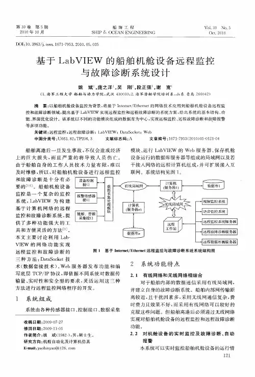 基于LabVIEW的船舶机舱设备远程监控与故障诊断系统设计
