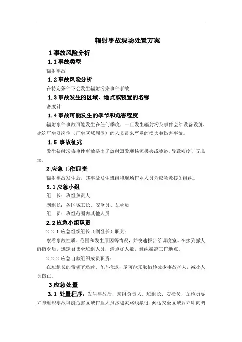 辐射事故现场处置方案