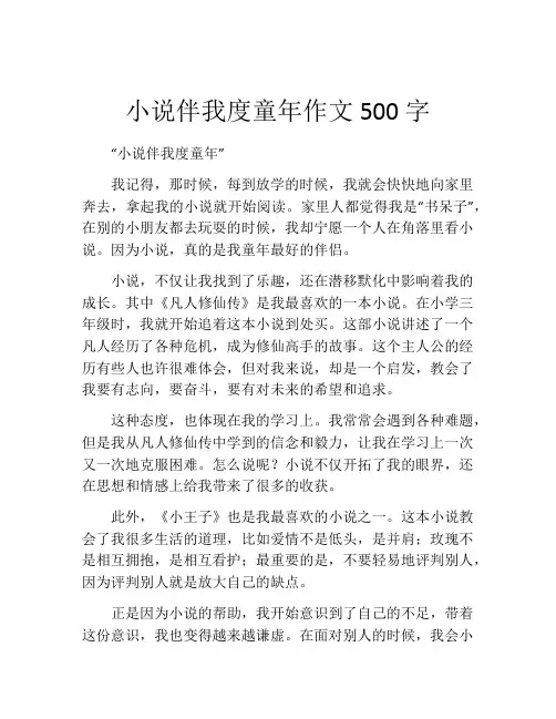 小说伴我度童年作文500字