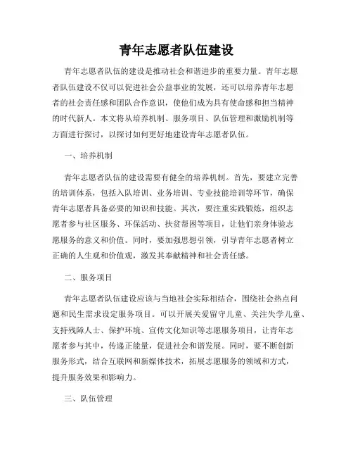 青年志愿者队伍建设