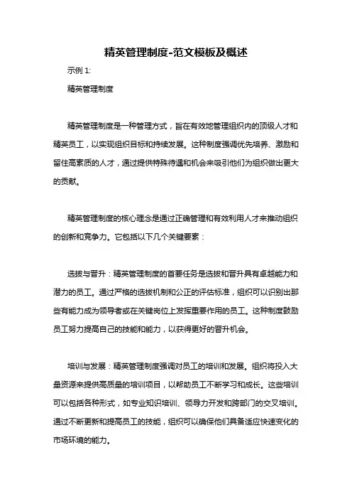 精英管理制度-概述说明以及解释