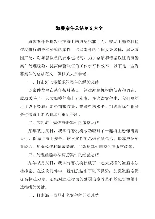 海警案件总结范文大全