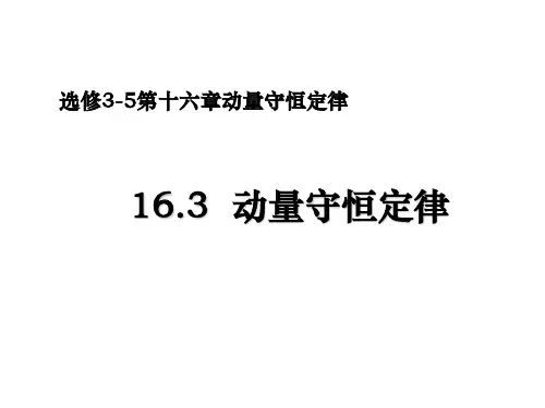物理选修3-5人教版16.3动量守恒定律