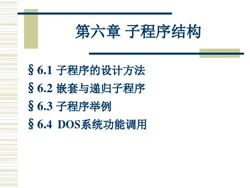 第六章 子程序结构